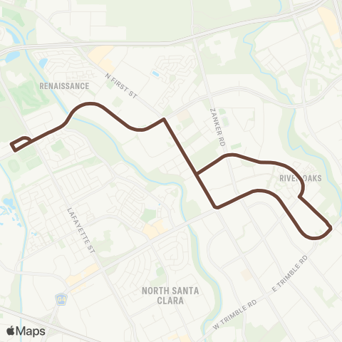 VTA North San Jose map