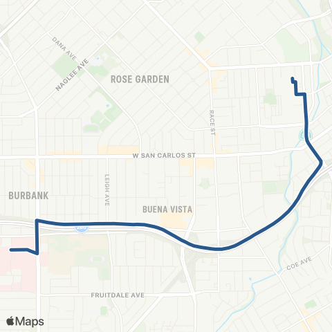 VTA Valley Med - San Jose Diridon map