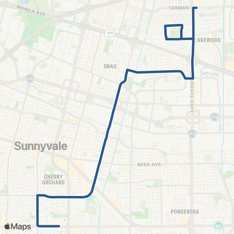 VTA Fremont HS - Lawrence & Tasman map