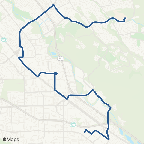 VTA Evergreen Valley Coll - Santa Teresa Sta map