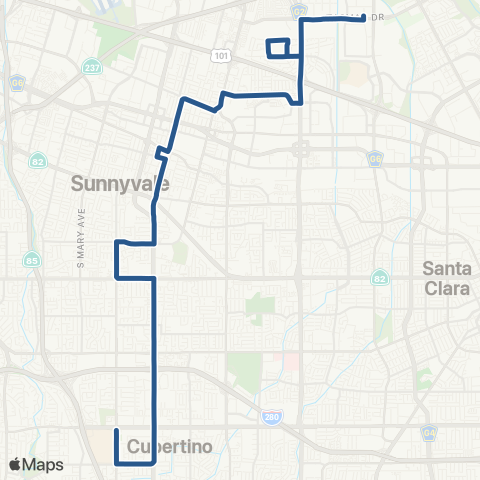 VTA Old Ironsides Station - De Anza Coll map