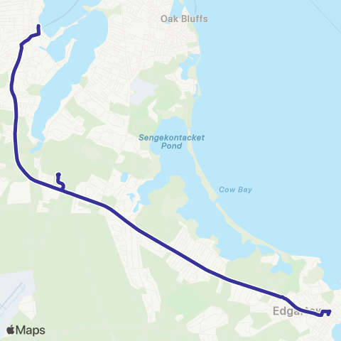 VTA Edgartown - Vineyard Haven Road map