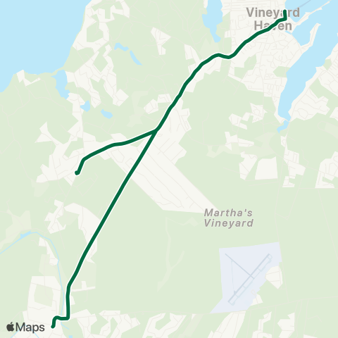 VTA Vineyard Haven - W Tisbury via State Rd & Old Country Rd map