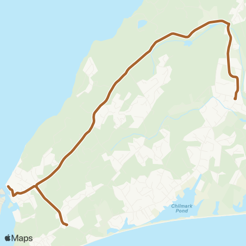 VTA W Tisbury - Chilmark - Menemsha via N Rd map