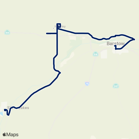 VVTA 28 Barstow - Hinkley - Helendale map