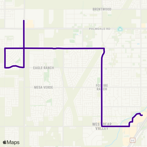 VVTA 54 Hwy 395-Palmdale - Victor Valley Mall map