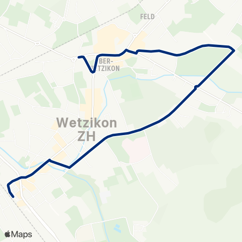 VZO - Verkehrsbetriebe Zürichsee und Oberland Wetzikon ZH, Bahnhof - Wetzikon ZH, Zentrum map