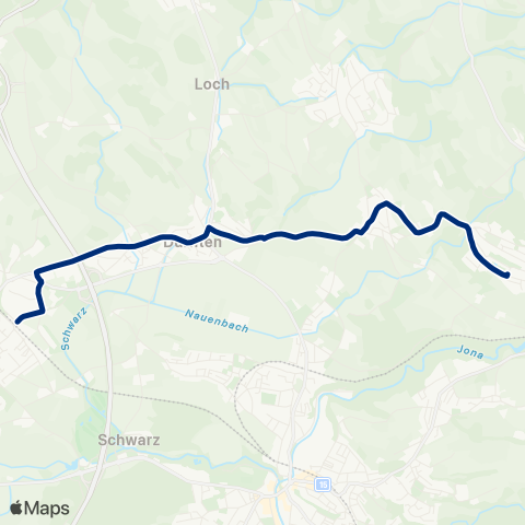 VZO - Verkehrsbetriebe Zürichsee und Oberland Dürnten, J.-C.-Heerstrasse - Bubikon, Bahnhof map