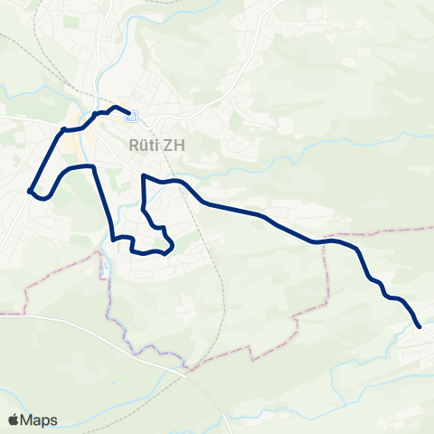 VZO - Verkehrsbetriebe Zürichsee und Oberland Rüti ZH, Bahnhof - Rüti ZH, Bahnhof map