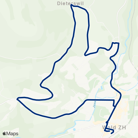 VZO - Verkehrsbetriebe Zürichsee und Oberland Wald ZH, Bahnhof - Wald ZH, Bahnhof map