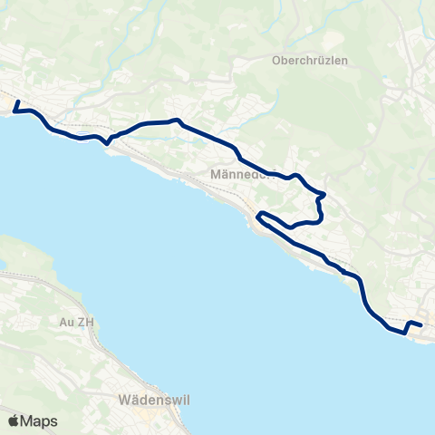 VZO - Verkehrsbetriebe Zürichsee und Oberland Meilen, Bahnhof - Stäfa, Bahnhof map