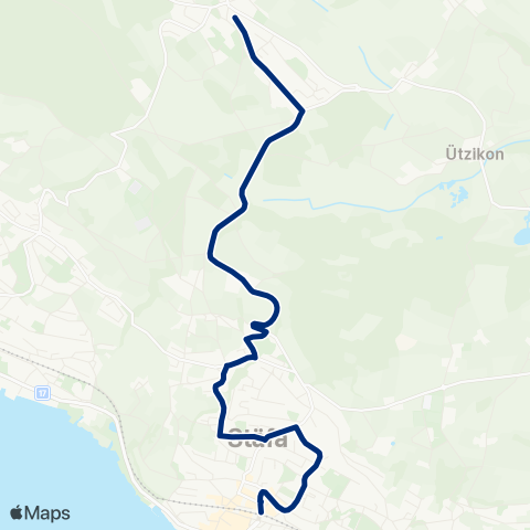 VZO - Verkehrsbetriebe Zürichsee und Oberland Oetwil am See, Zentrum - Stäfa, Bahnhof map