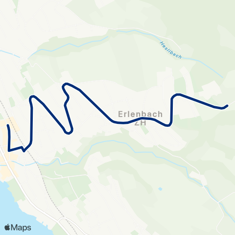 VZO - Verkehrsbetriebe Zürichsee und Oberland Erlenbach ZH, Bahnhof - Erlenbach ZH, Trottgatter map
