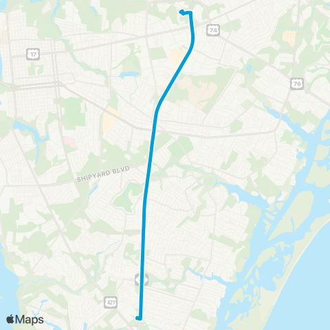 Wave Transit College Rd map