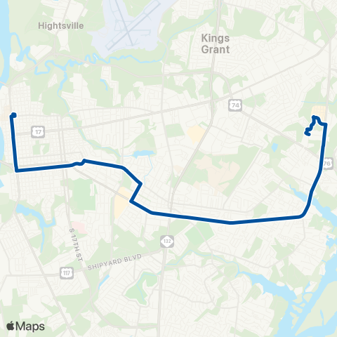 Wave Transit Oleander Dr map