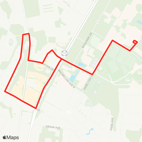 UNCW SeaHawk Shuttles Red Shuttle map