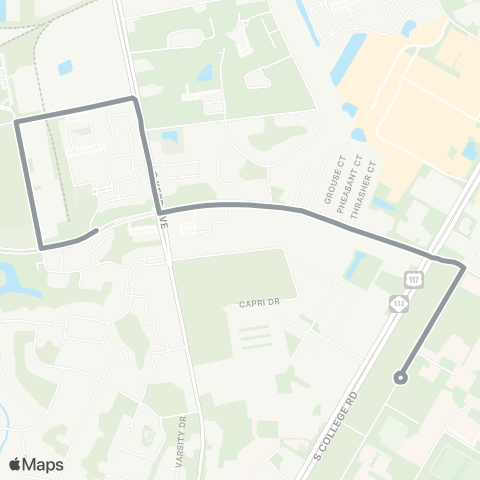 UNCW SeaHawk Shuttles Grey Shuttle map