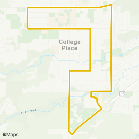 Valley Transit College Place Circulator map