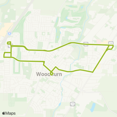 Woodburn Transit System Express Loop map