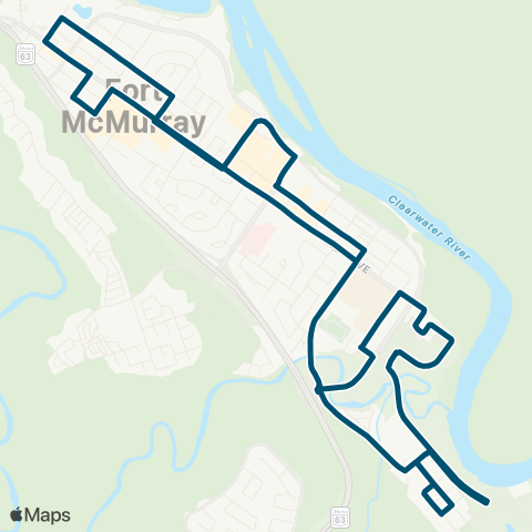 Wood Buffalo Transit Longboat Landing map