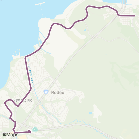 WestCAT Crockett - Rodeo - Hercules map