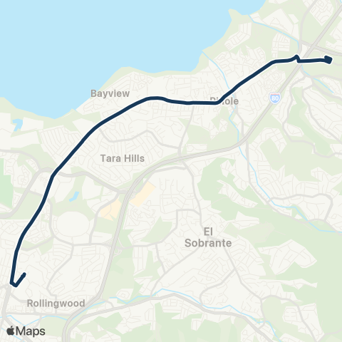 WestCAT Hercules TC - Pinole - Contra Costa Coll map