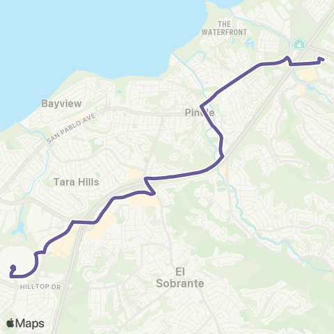 WestCAT Hercules - Pinole - Richmond Pkwy TC - Hilltop Mall map