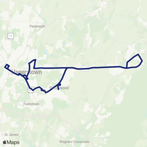 Washington County Transit Smithsburg (Saturday) map