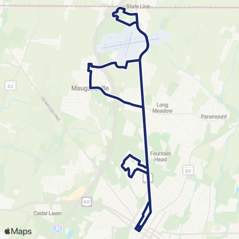 Washington County Transit Maugansville map