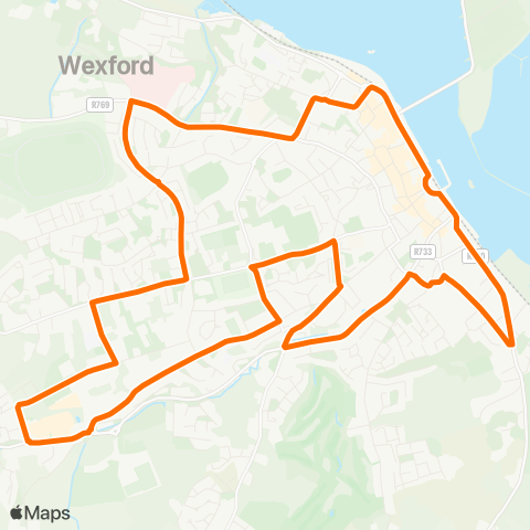 Wexford Bus Clonard Loop map