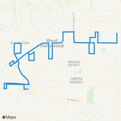 WeHo Cityline Cityline Local map