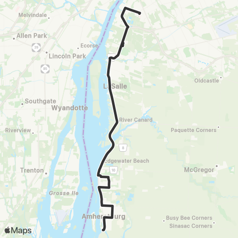 Transit Windsor Route map