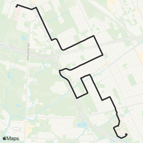 Transit Windsor Route map