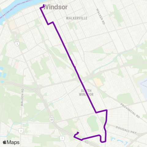 Transit Windsor Dougall map