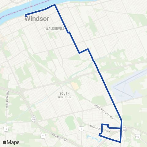 Transit Windsor Walkerville map