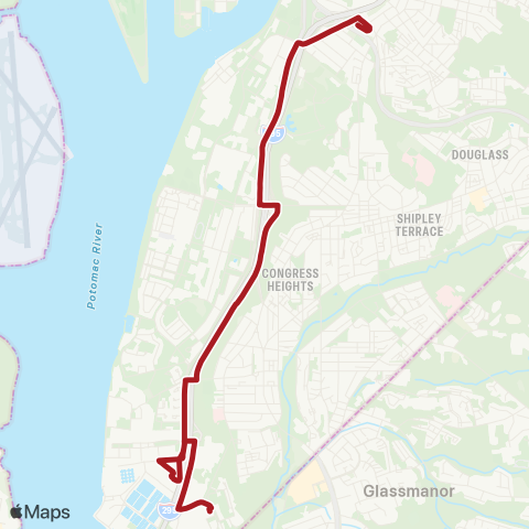 Metrobus Anacostia-Blue Plains map