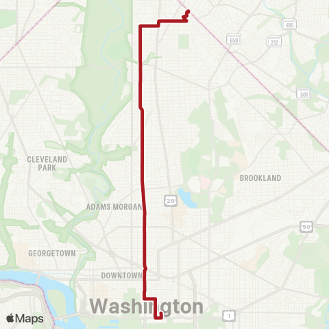 Metrobus 14th Street Limited map