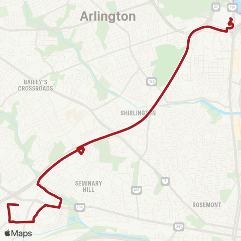 Metrobus Landmark-Holmes Run Parkway map