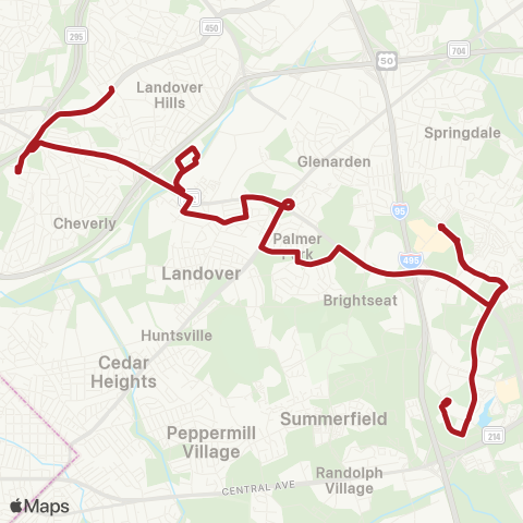 Metrobus Landover Rd map