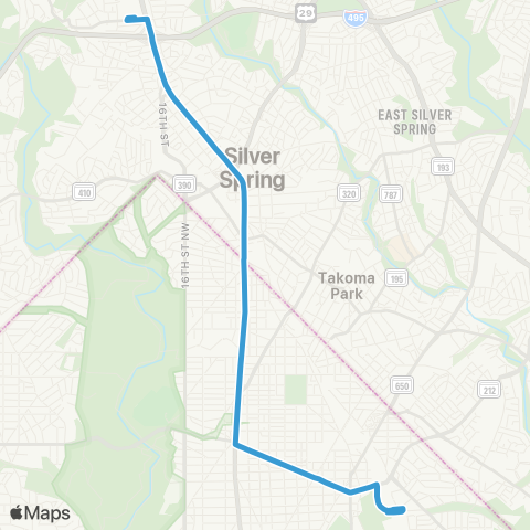 Metrobus Forest Glen - Fort Totten map