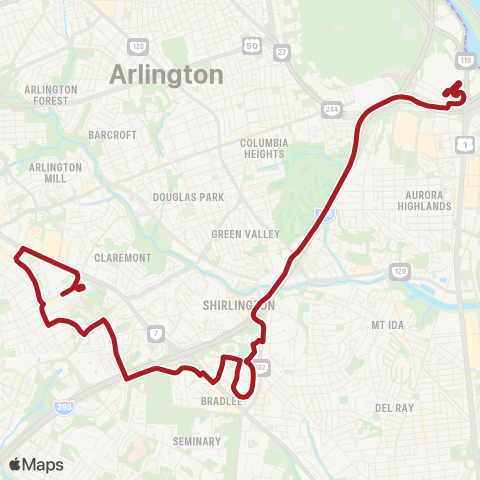 Metrobus Barcroft-South Fairlington map