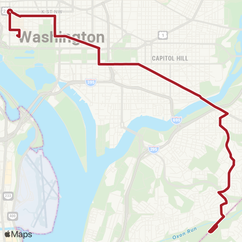 Metrobus Pennsylvania Avenue map