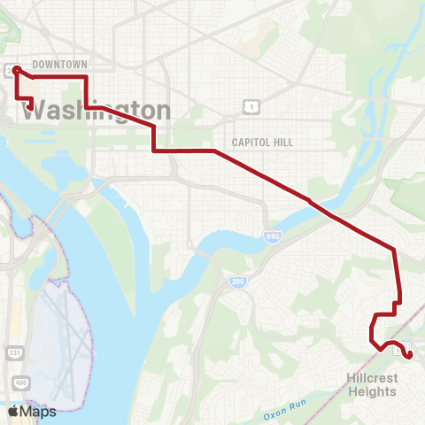 Metrobus Pennsylvania Avenue map