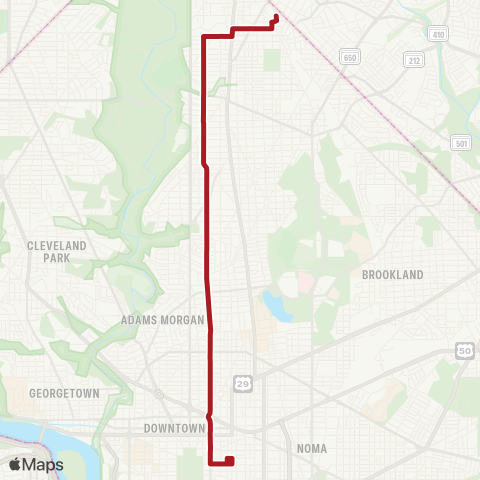 Metrobus 14th Street map