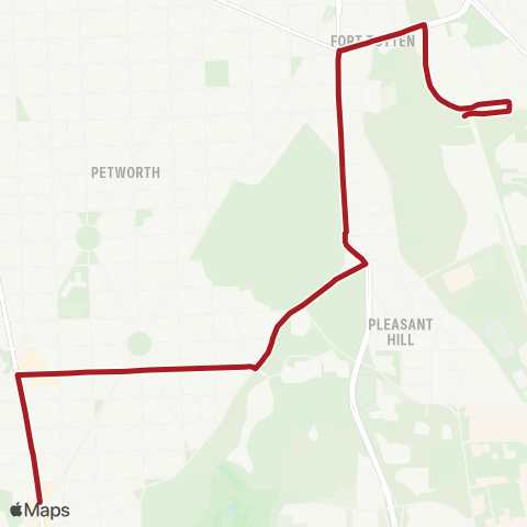 Metrobus Fort Totten-Petworth map