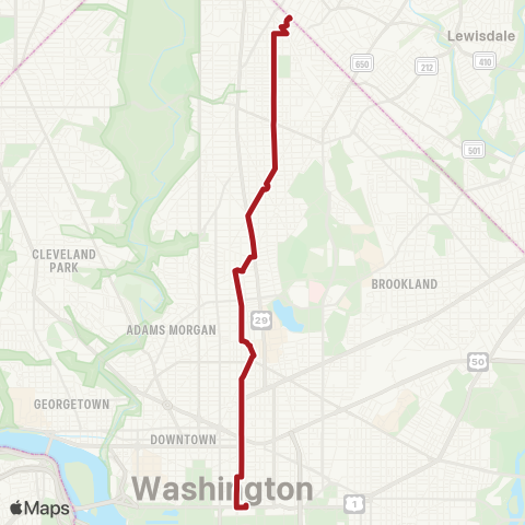 Metrobus Takoma-Petworth map