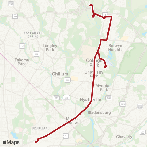 Metrobus College Park map