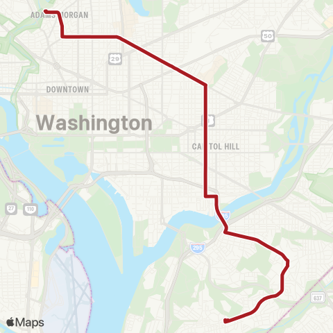 Metrobus U Street-Garfield map