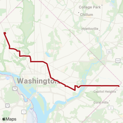 Metrobus East Capitol Street-Cardozo map