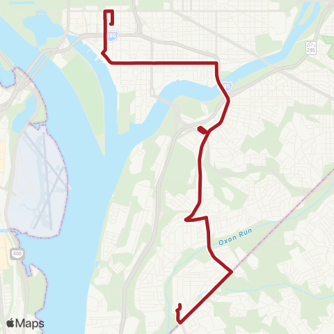 Metrobus Anacostia-Livingston map